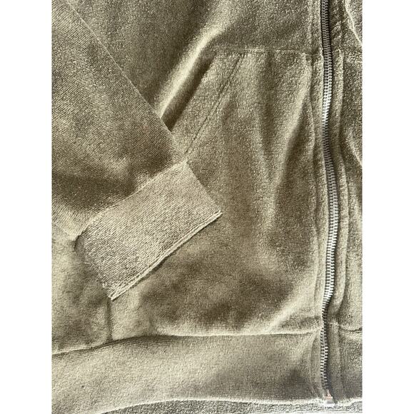 Zara Man Olive Green Zip Up Hoodie Sweatshirt Size XL Streetwear - Picture 3 of 7